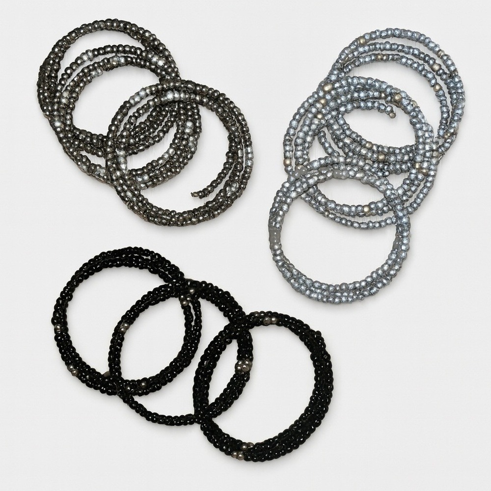 Bracelet Lot 9 Wire Wrap Memory Beaded Color‎ Combos Goth Bohemian Cottagegoth